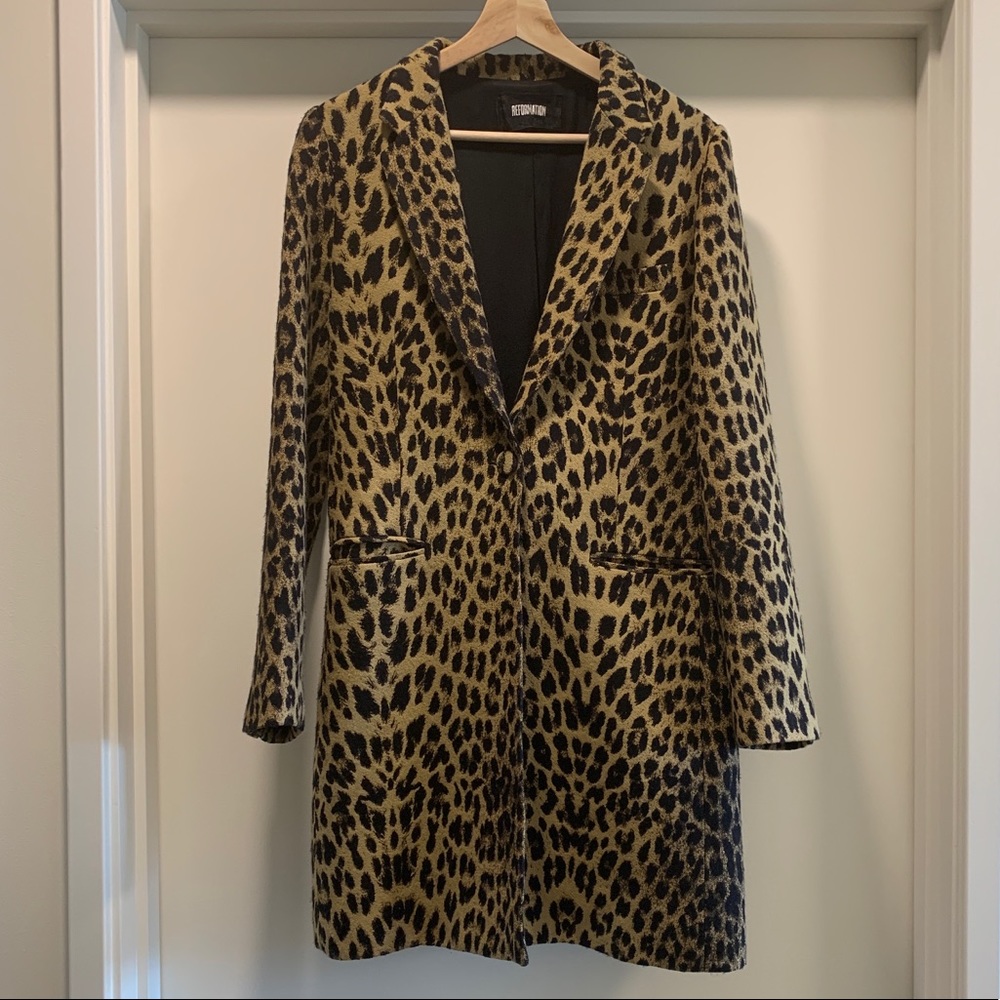 Reformation cheetah print coat